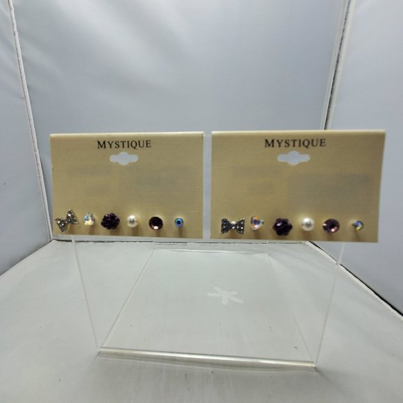 2 FOR $12 Mystique 2 PKS of rhinestone and pearl earrings - Picture 1 of 3